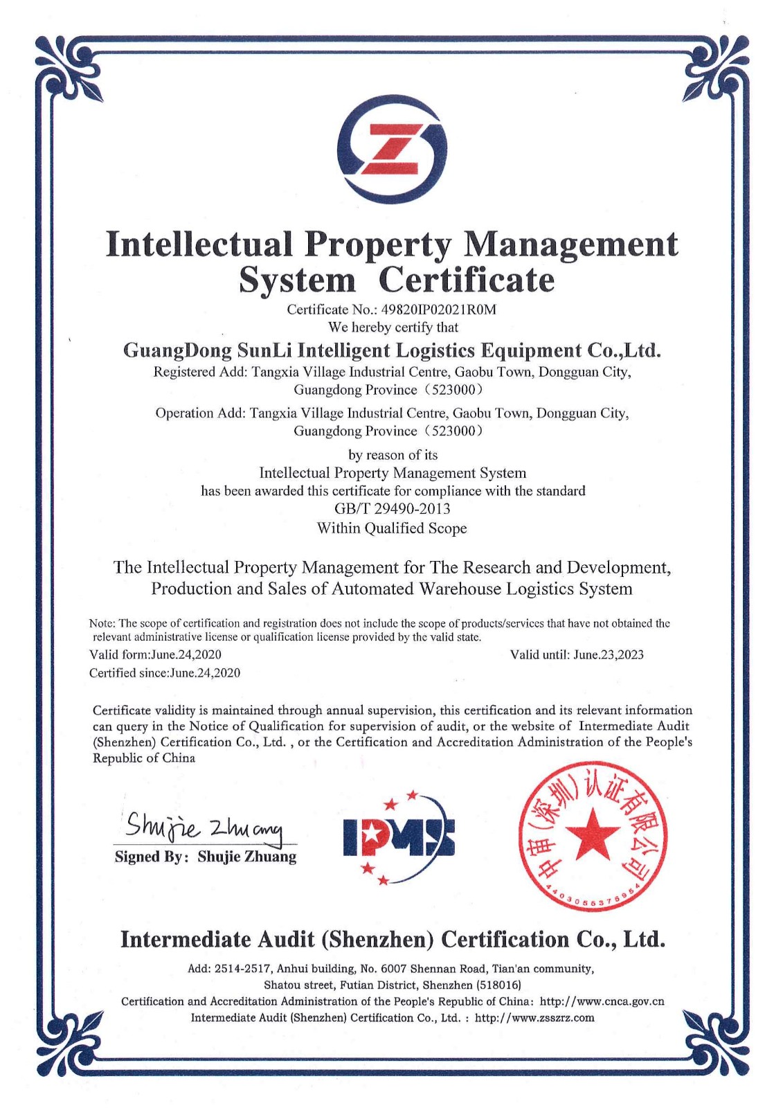 Intellectual Property Management Certification